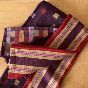 The Pampered Chef Stripe & Tiles Kitchen Towel Set - Set of 2 - 100% Cotton